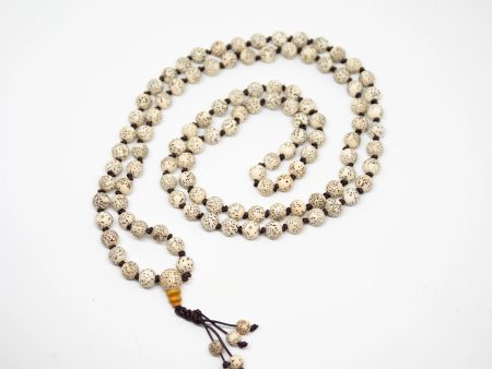 White Lotus Seed Knotted 108 Bead Mala - 7-8mm Online