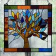 Marely Multicolor Mystical Tree Window Panel - Stainglass Online