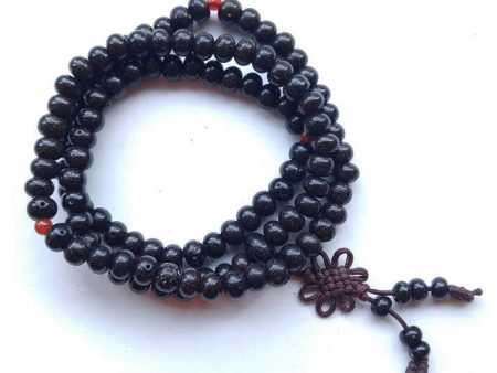 Black Lotus Seed Zen108 Bead Mala - Prayer Beads - 6x8mm Online Sale