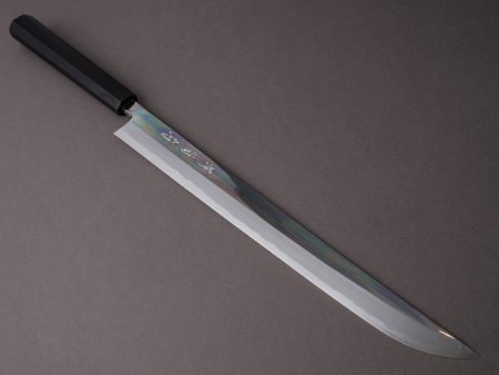 Sakai Kikumori - Blue #1 - 330mm Saber Yanagiba - Ebony Handle - Mirror Finish Online now