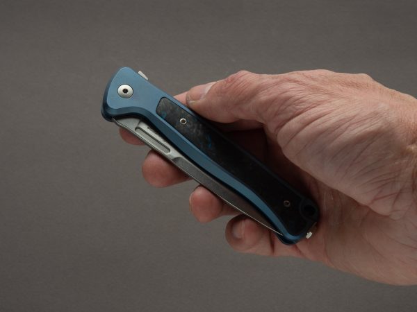 lionSTEEL - SOLID Folding Knife - Frame Lock - Skinny - MagnaCut - 85mm - Blue Titanium Handle Fashion