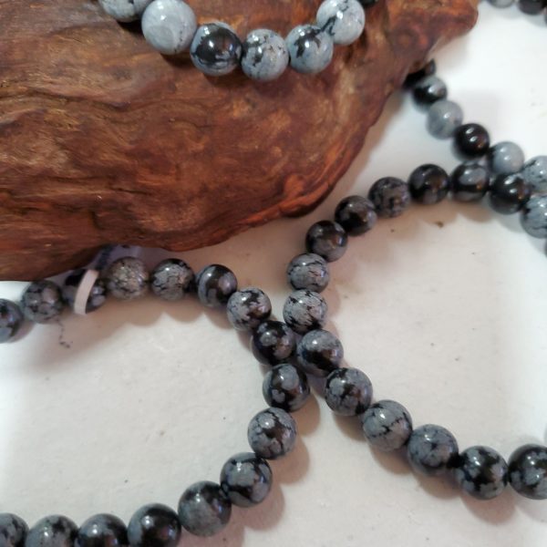 Snowflake Obsidian - Bead Bracelet 8mm Online Sale