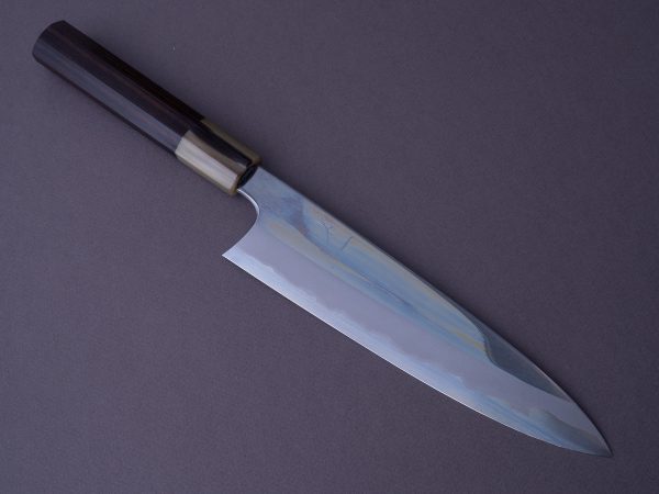 Hitohira - Togashi - Blue #1 - Mirror Polished - Stainless Clad - 210mm Gyuto - Taihei Makassar Ebony Handle For Discount