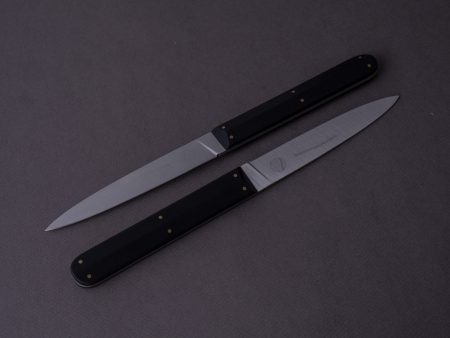 Florentine Kitchen Knives - Steak Table - Scaled Black Handle - Satin Finish - Set of 2 on Sale