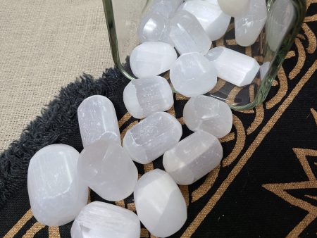 Selenite - Tumbled, Large 1  wide 1  long or longer Hot on Sale