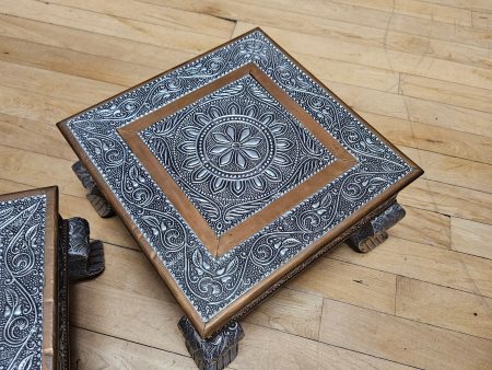 Beautiful Handmade Wooden Copper and Aluminum Mandala Altar Tables   Stands Cheap