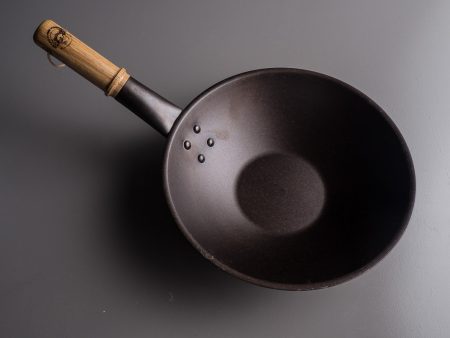 Netherton Foundry - Spun Iron - 11  Wok - Flat Bottom Online Sale