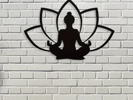 Lotus and Buddha Metal Wall Iron Art Discount