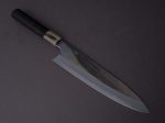 Hitohira - Togashi - Blue #1 Stainless Clad - Mirror Polished - 240mm Gyuto - Tahei Makassar Ebony Handle For Sale