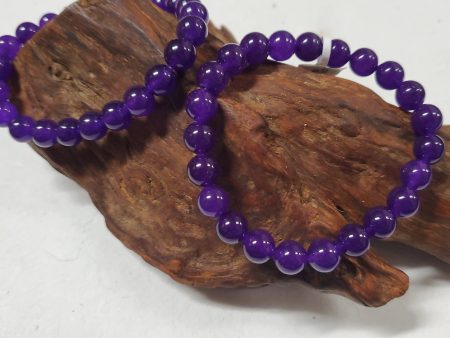 8mm Purple Jade - Bead Bracelet Hot on Sale