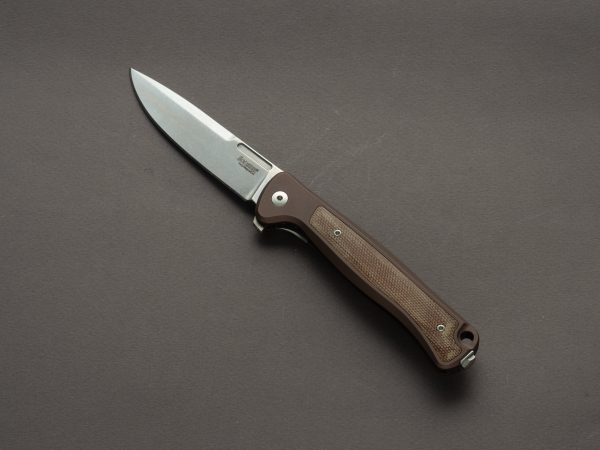 lionSTEEL - SOLID Folding Knife - Frame Lock - Skinny - MagnaCut - 85mm - Earth Brown Aluminum Handle Fashion