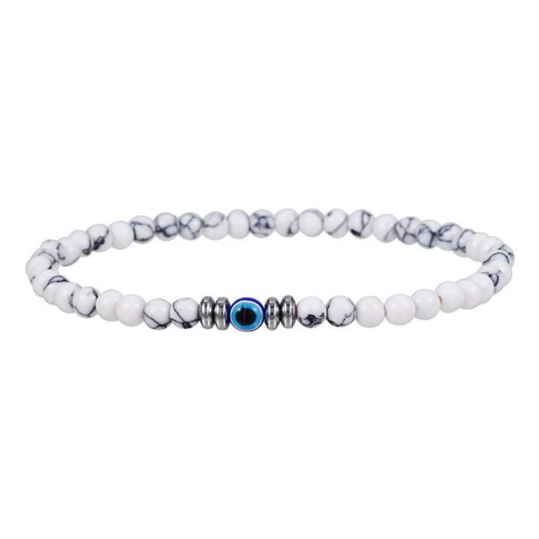 Howlite Gemstone with Evil Eye 4mm Bracelet For Discount