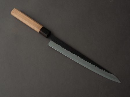 Hitohira - Futana - Super Blue - Kurouchi Nashiji - 240mm Sujihiki - Cherry Handle Supply