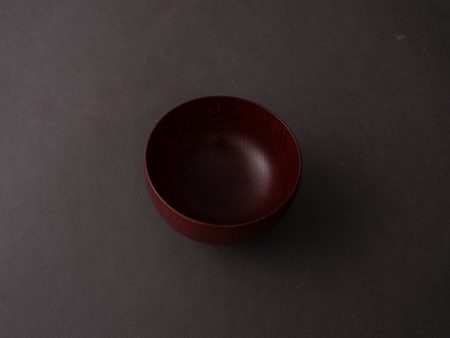 Komon - Yamanaka Shikki - Pedestal Bowl - Medium - Oak - Red Lacquer For Discount