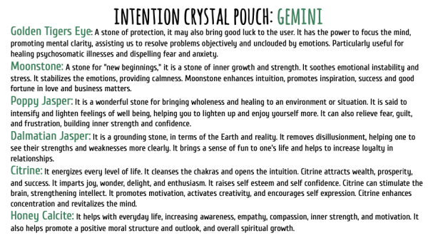 Intention Crystal Pouch - Gemini Hot on Sale