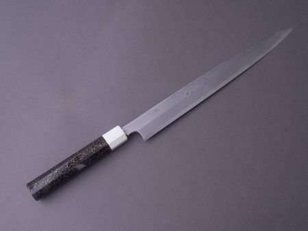 Hitohira - Kikuchiyo x Mosuke - White #1 Enmon Damascus - 300mm Yanagiba - Lacquered Handle For Discount