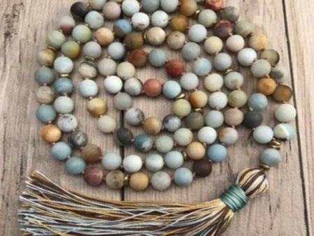 Amazonite 108 Bead Mala (Knotted) Online Sale