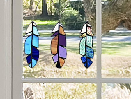 Set of 3 - 6 H Aleyna Multicolor Feather Window Panel Discount