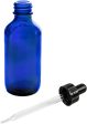 Cobalt Blue Glass Bottles- 2 oz with dropper on Sale