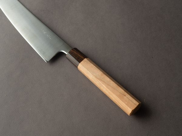 Hitohira - Futana - Super Blue - Migaki - 210mm Gyuto - Cherry Handle Online now