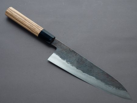 Isamitsu - White #1 - Stainless Clad - Kurouchi - 210mm Gyuto - Taihei Zebrawood Handle Discount