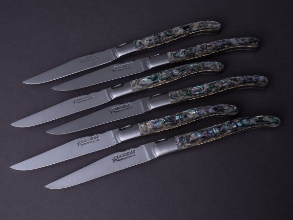 Fontenille-Pataud - Steak Knives - Set of 6 - Laguiole - Mother of Pearl For Sale