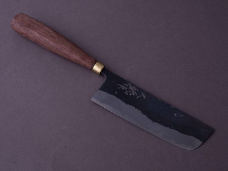 Daitoku - Blue #2 Kurouchi - 120mm Nakiri - Walnut Handle Online Sale