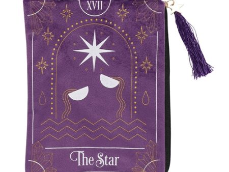 The Star Purple Velvet Zippered Tarot Card Bag Hot on Sale