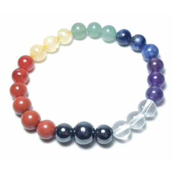 Chakras Gemstone Mala Guru Bead Bracelet For Sale