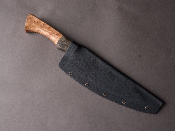 Zay Knives - 1084 Carbon - Chef Knife - Copper Bolster, Black Dyed Maple, & Birdseye Maple Handle Fashion