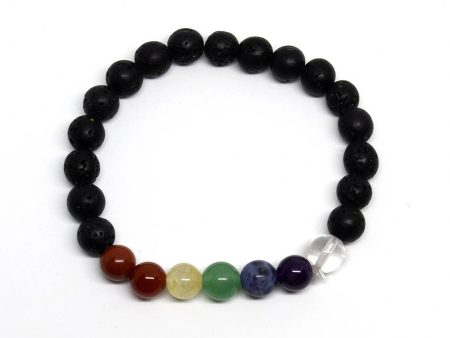 Chakras and Lava Bead Diffuser Bracelet Discount