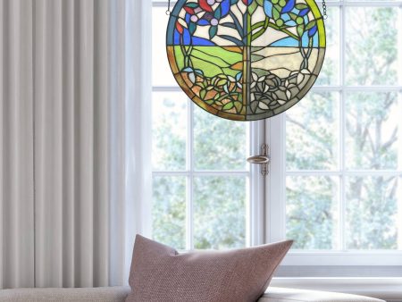 Multicolor Tree Of Life - Seasons Stainedglass  Window Panel Online Hot Sale