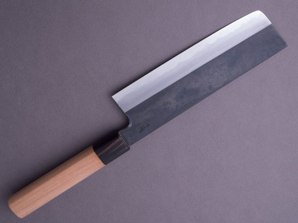 Hitohira - Kikychiyo x Kyuzo - Blue #2 - Kurouchi - 180mm Nakiri - Cherry Handle Hot on Sale