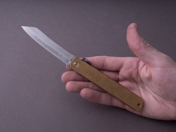 Higonokami - Blue #2 - Extra Large - 120mm Folding - Brass Online now