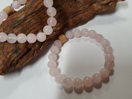 Rose Quartz - Bead Bracelet 8mm Hot on Sale