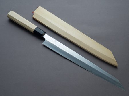 Hitohira - Tanaka x Mosuke - Blue #1 - 300mm Kiritsuke Yanagiba - Magnolia Handle - Saya Fashion