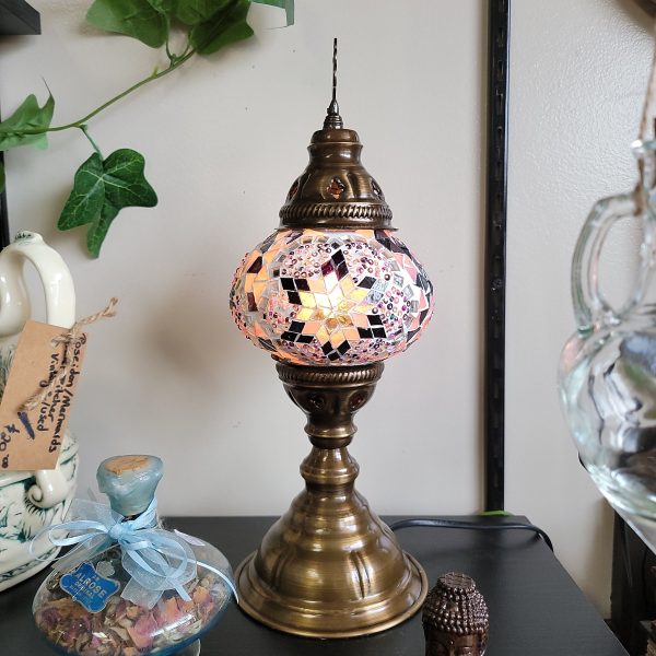 Turkish Table Lamp, Handmade Small Globe - Purple & Pinks Online Sale