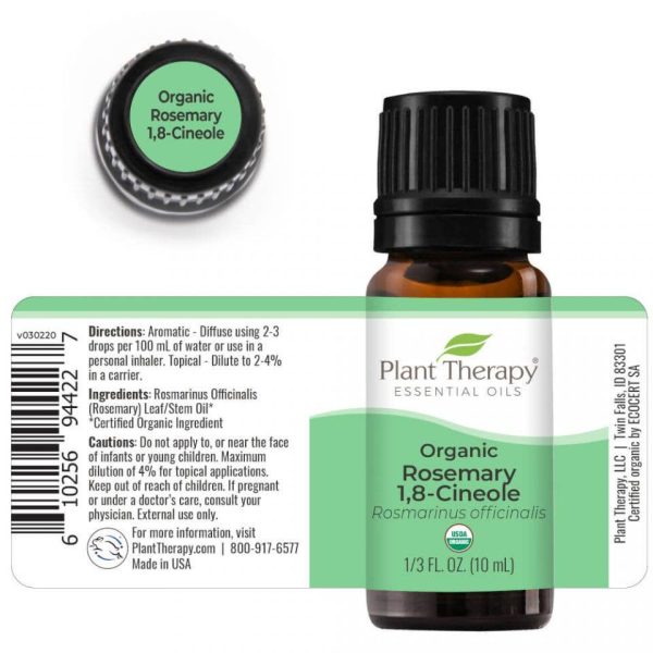 Organic Rosemary 1 , 8 - Cineole Essential Oil 10 Ml Fashion