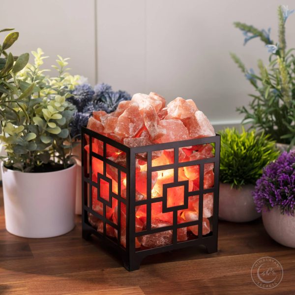 Himalayan Salt Square Basket Lamp 6 - 7 lb Online now