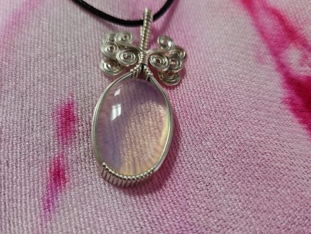 Silver Wire Wrapped Opalite Necklace Fashion