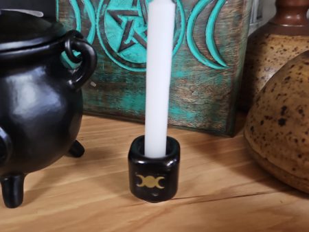 Ceramic Chime Holders - Black Triple Moon Online Hot Sale