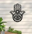 Hamsa Hand with Evil Eye Metal Wall Iron Art on Sale