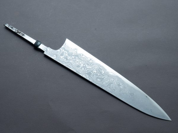 Hitohira - Tanaka x Yohei - Blue #1 Damascus - 270mm Gyuto - No Handle Online Sale