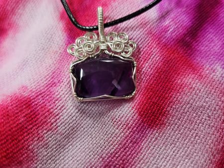 Wire Wrapped Amethyst  Rectangle Necklace Supply