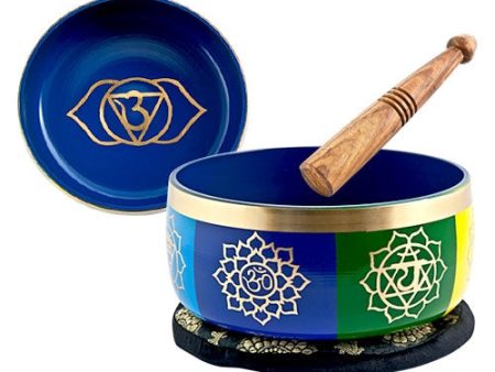 Seven Chakra Singing Bowl 6 inches Fashion