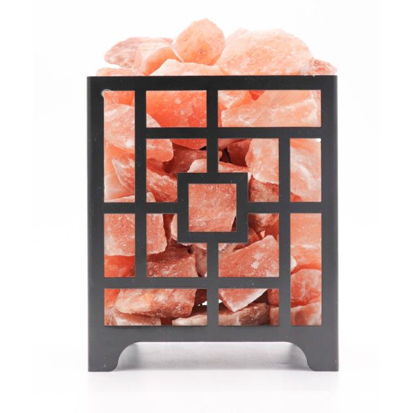 Himalayan Salt Square Basket Lamp 6 - 7 lb Online now