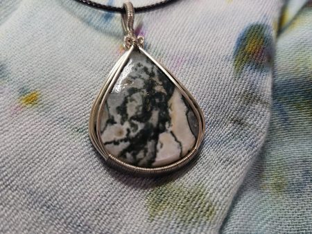 Wire Wrapped Moss Agate Necklace Online Hot Sale