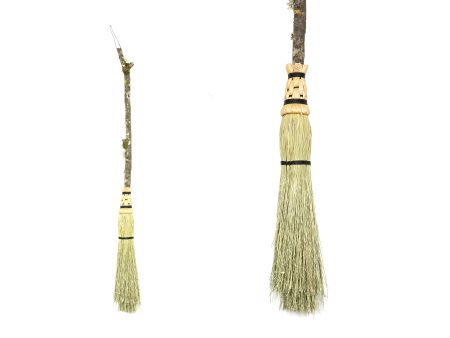 Hand Crafted Natural Besom with Wooden Handle 36 inches Online Hot Sale