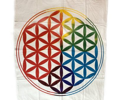 Altar Cloth 36 x 36, Flower Of Life, Chakra Online now