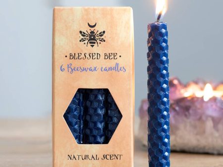 Blessed Be Blue Beeswax Chime Candles - 6 Pack Discount